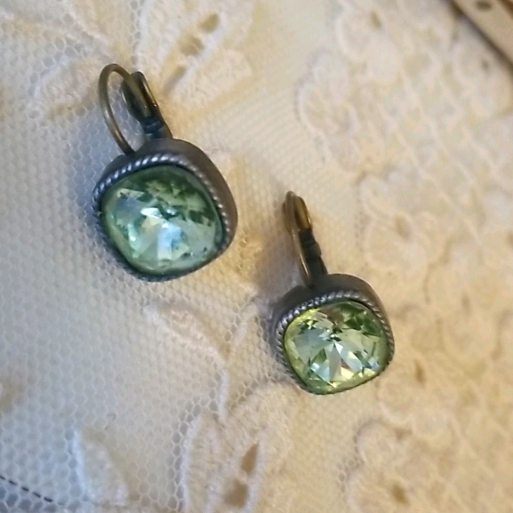 Une Ligne Paris Vintage Earrings  Brilliant Green